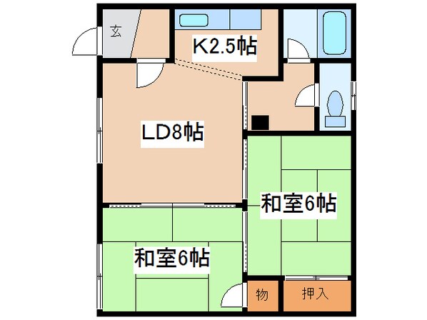 スカイハイツ（春採）の物件間取画像